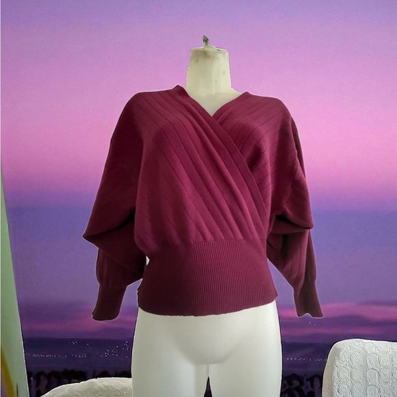 Fashion Nova elegant wine-colored women's sweater, size XS, made of viscose - Picture 11 of 11